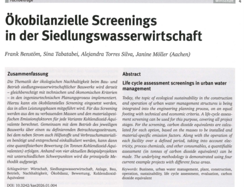 Ökobilanzielle Screenings in der Siedlungswasserwirtschaft